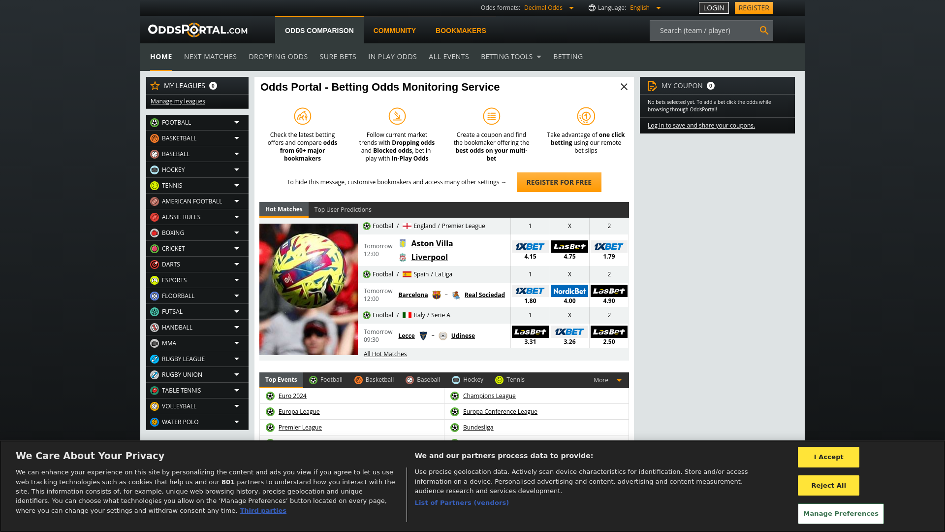 Odds Portal: Odds Comparison, Sports Betting Odds screenshot